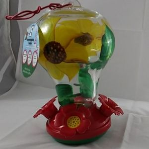 Hummingbird feeder hand painted glass